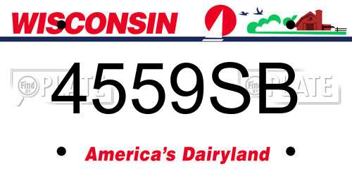 4559SB Wisconsin License Plate
