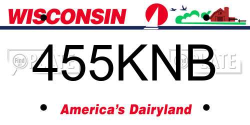 455KNB Wisconsin License Plate