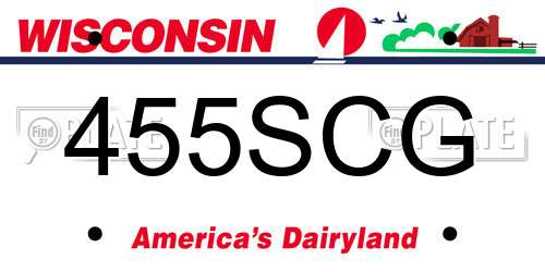 455SCG Wisconsin License Plate