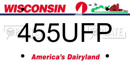 455UFP Wisconsin License Plate