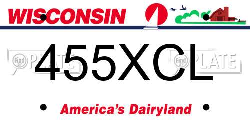 455XCL Wisconsin License Plate