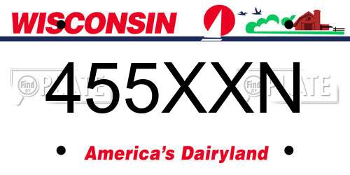 455XXN Wisconsin License Plate