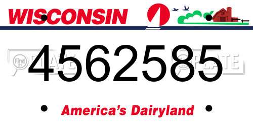 4562585 Wisconsin License Plate