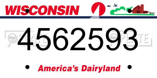 4562593 Wisconsin License Plate
