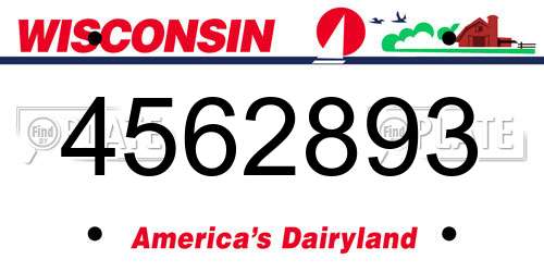 4562893 Wisconsin License Plate
