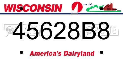 45628B8 Wisconsin License Plate