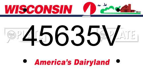 45635V Wisconsin License Plate