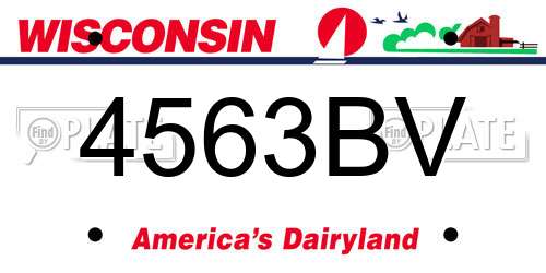 4563BV Wisconsin License Plate