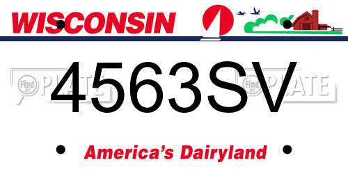 4563SV Wisconsin License Plate
