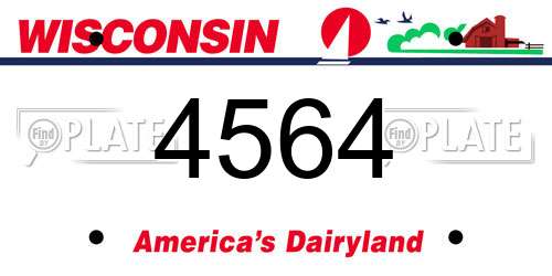 4564 Wisconsin License Plate