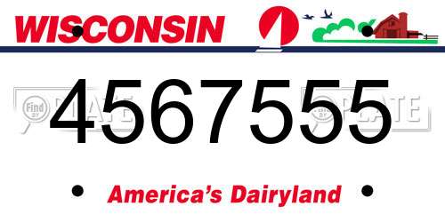 4567555 Wisconsin License Plate