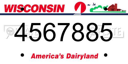 4567885 Wisconsin License Plate