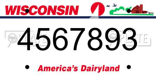 4567893 Wisconsin License Plate