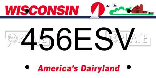 456ESV Wisconsin License Plate