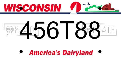 456T88 Wisconsin License Plate