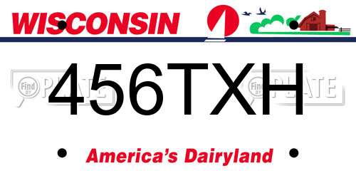 456TXH Wisconsin License Plate