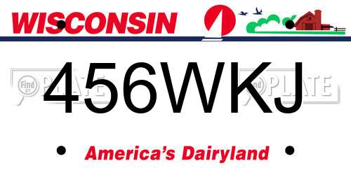 456WKJ Wisconsin License Plate