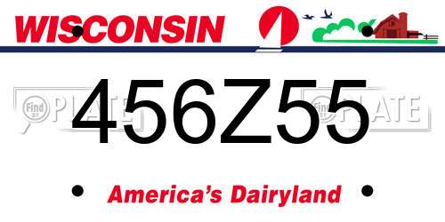 456Z55 Wisconsin License Plate