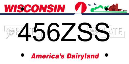 456ZSS Wisconsin License Plate