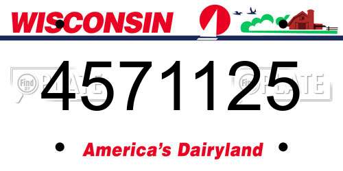 4571125 Wisconsin License Plate