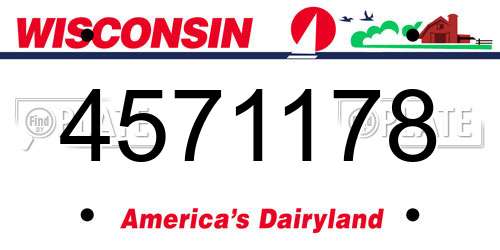 4571178 Wisconsin License Plate