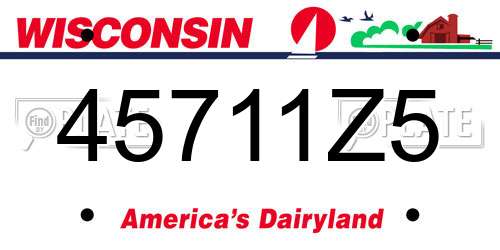 45711Z5 Wisconsin License Plate