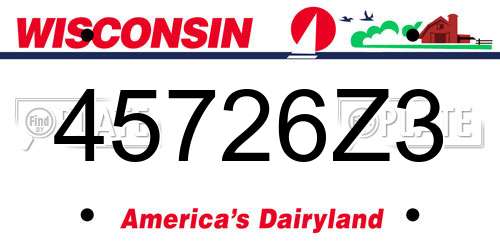 45726Z3 Wisconsin License Plate