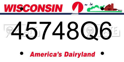 45748Q6 Wisconsin License Plate