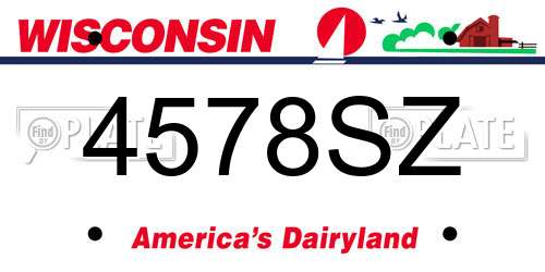 4578SZ Wisconsin License Plate