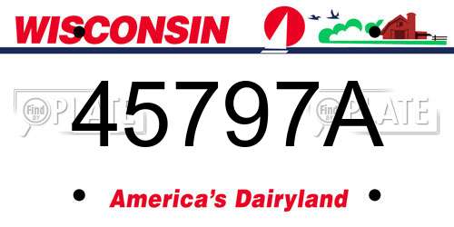 45797A Wisconsin License Plate