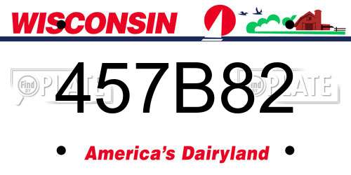 457B82 Wisconsin License Plate