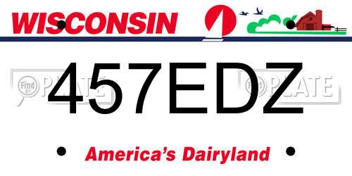 457EDZ Wisconsin License Plate