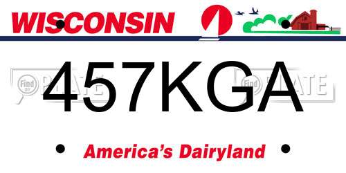 457KGA Wisconsin License Plate