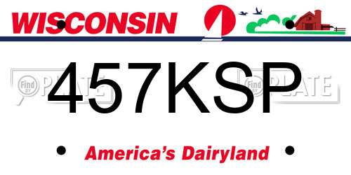 457KSP Wisconsin License Plate