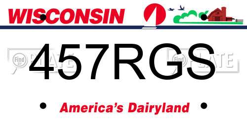 457RGS Wisconsin License Plate