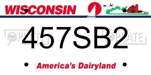 457SB2 Wisconsin License Plate