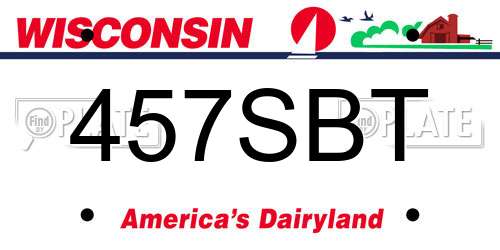 457SBT Wisconsin License Plate