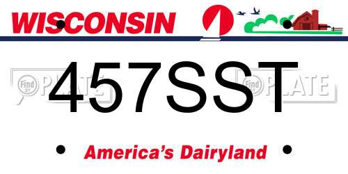 457SST Wisconsin License Plate