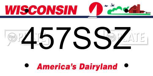457SSZ Wisconsin License Plate