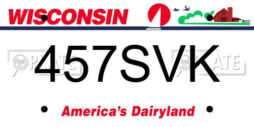 457SVK Wisconsin License Plate
