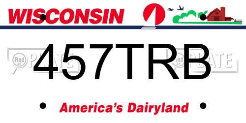 457TRB Wisconsin License Plate