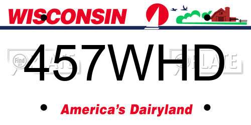 457WHD Wisconsin License Plate