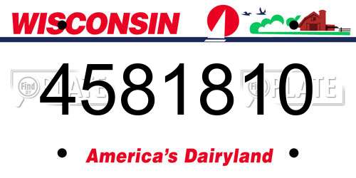 4581810 Wisconsin License Plate