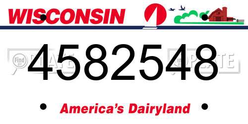 4582548 Wisconsin License Plate