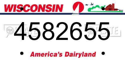 4582655 Wisconsin License Plate