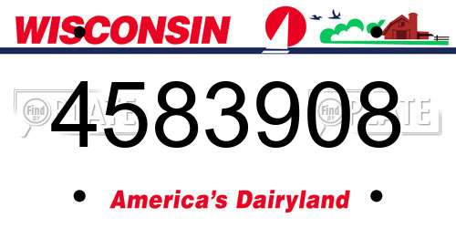 4583908 Wisconsin License Plate
