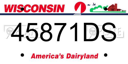 45871DS Wisconsin License Plate