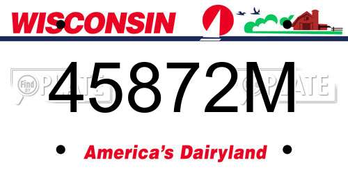 45872M Wisconsin License Plate