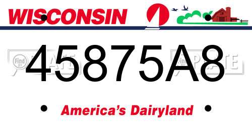 45875A8 Wisconsin License Plate