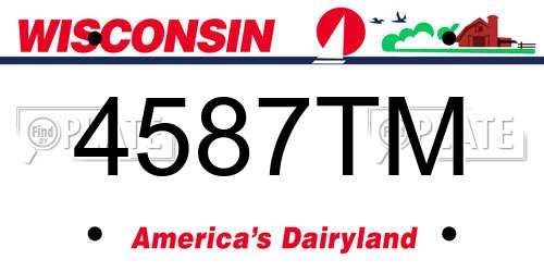 4587TM Wisconsin License Plate